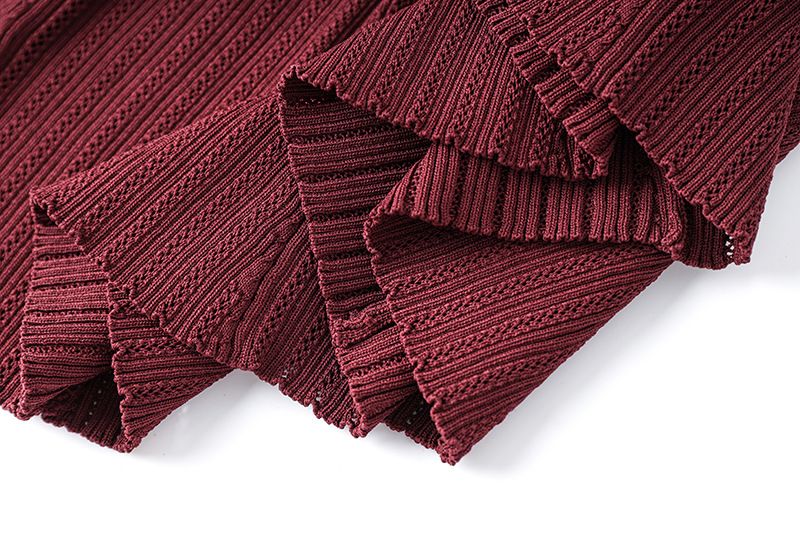 Women's Clothing Spring And Autumn Style Small V Neck Trumpet Sleeve Top Fishtail Skirt Two Piece Suit_voghion.com