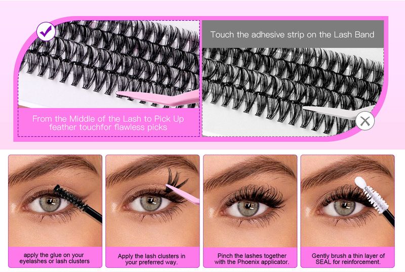 Hot 404 cluster large capacity false eyelashes lower lash demon single cluster segment DIY eyelash mixed_voghion.com