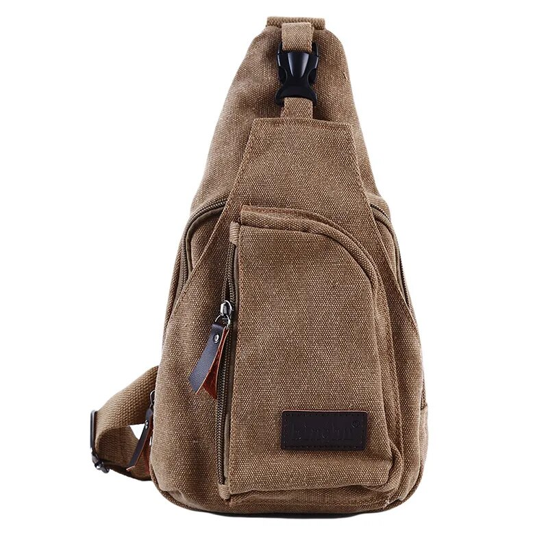 2023 Brand New Men Vintage Canvas Leather Satchel Sling Chest Pack Multifunctional Outdoor Small Shoulder Bag_voghion.com