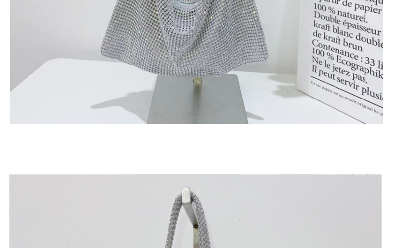 Damenmode Knoten Strass reine handgemachte Unterarm Dinner Party Tasche_voghion.com