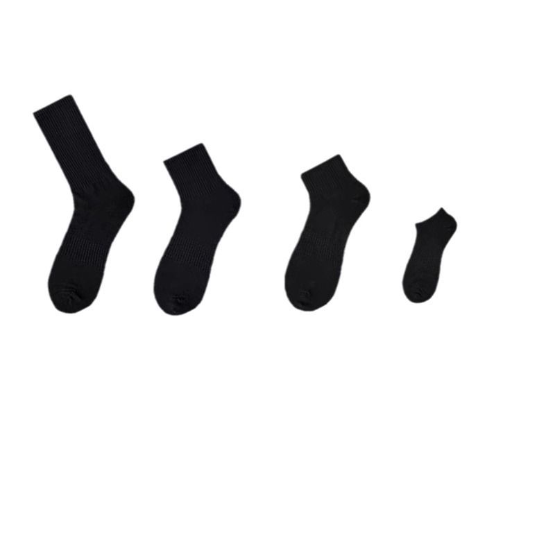 2025d Spring Summer Mid-Calf Men's Pure Cotton Deodorant Sweat-Absorbing Sports Short Thin Breathable Mesh Low-Cut Boat Socks_voghion.com