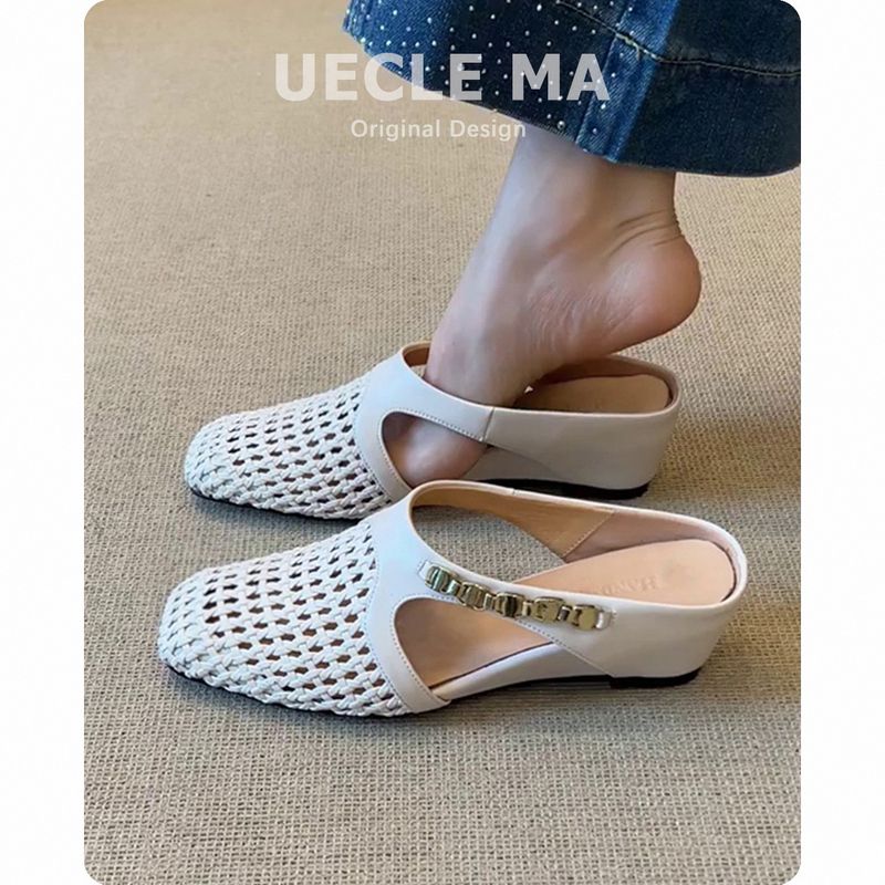 Echtes Leder Geschlossene-Toe Halb Hausschuhe Für Frauen 2025 Neue Stil Höhe-Erhöhen Neue Clogs Slip-Auf Faul Pantoletten_voghion.com