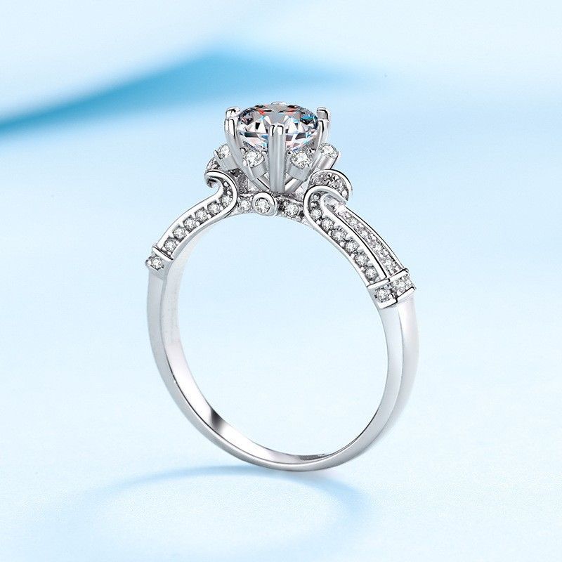 Mosan One Gram S Sterling Silver Women's Wedding Ring With Opening Design, Unique Engraving For Valentine's Day Gift_voghion.com