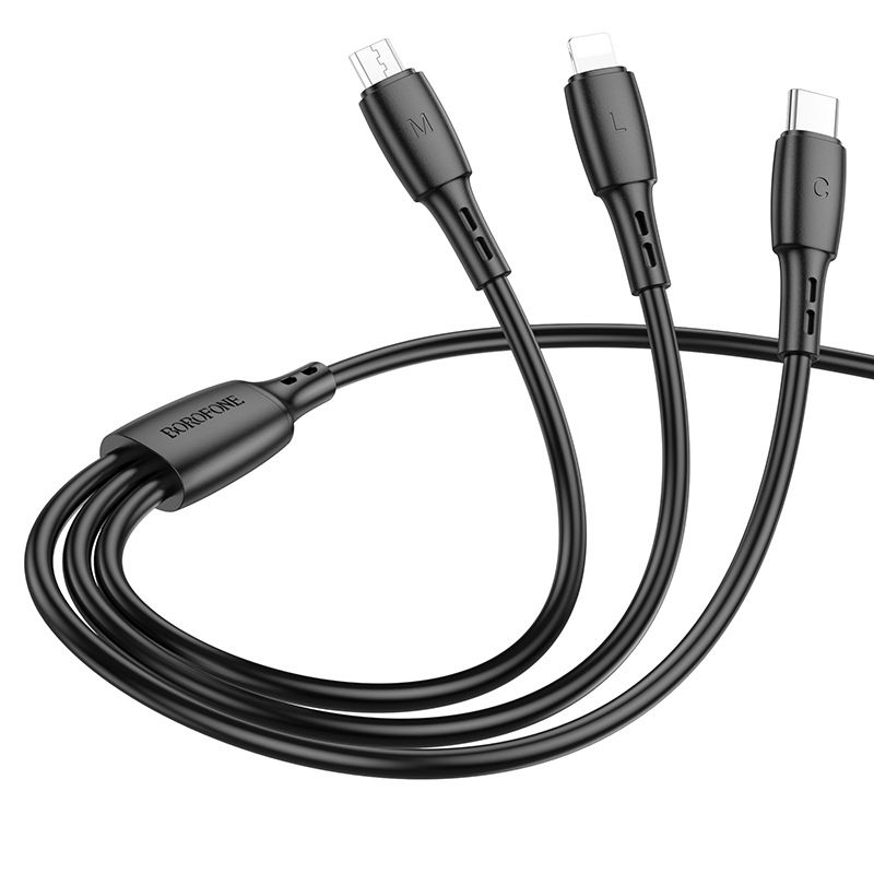 Cable de carga rápida tres en uno para festivales de música BX72, compatible con teléfonos Apple y Android TC._voghion.com