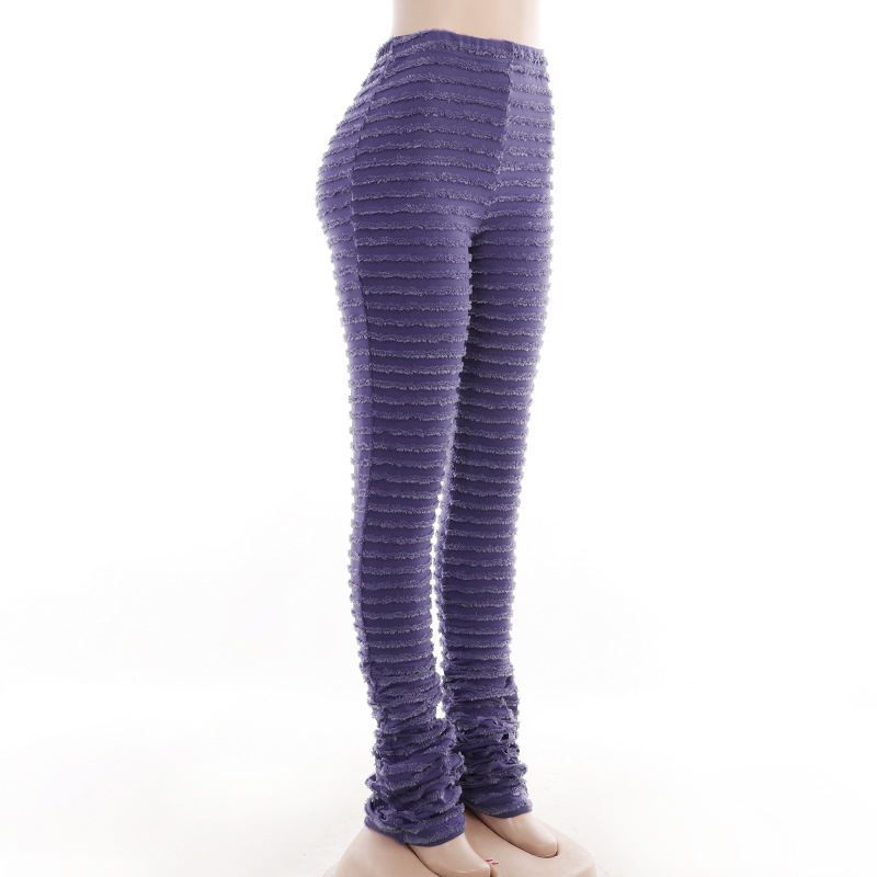 Dameskleding Gebreide Gestreepte Sexy Slanke Broek Kinder Lente Mode Hoge Taille Heup Lifting Hot Girl Casual Broek_voghion.com