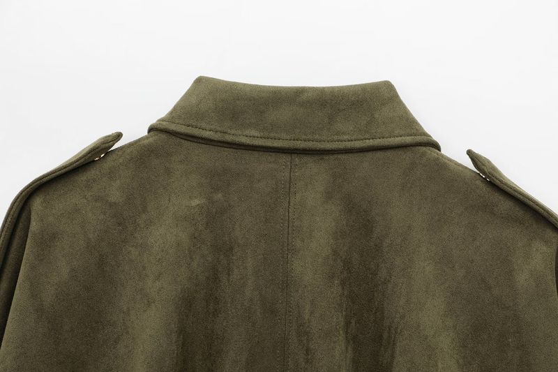 Jaqueta bomber feminina outono inverno com mangas morcego, fecho de zíper, caimento solto, textura de camurça, agasalho casual – P/M/G_voghion.com