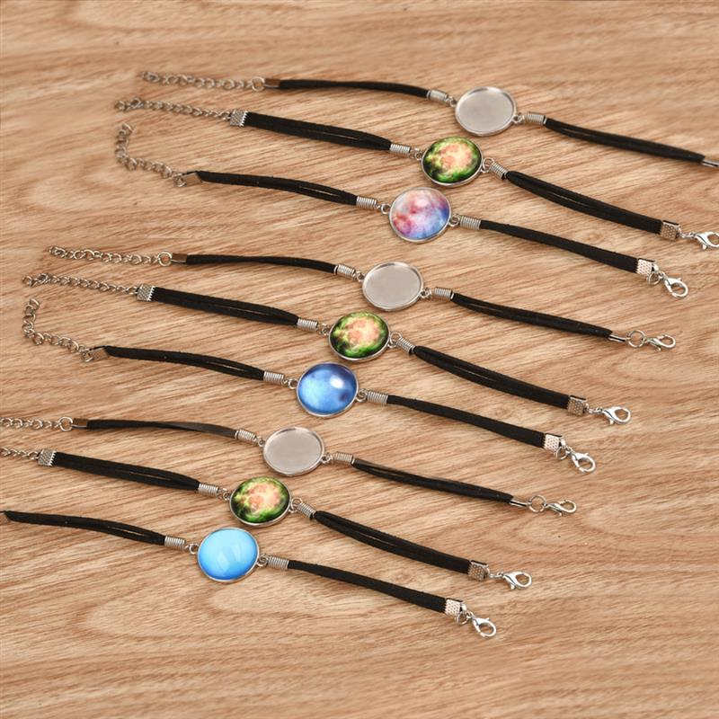 20Pcs Bracelet Cabochon Base Settings Fit 20mm/25mm Glass Cabochons Blank Cameo Tray Settings For DIY  Making Findings_voghion.com