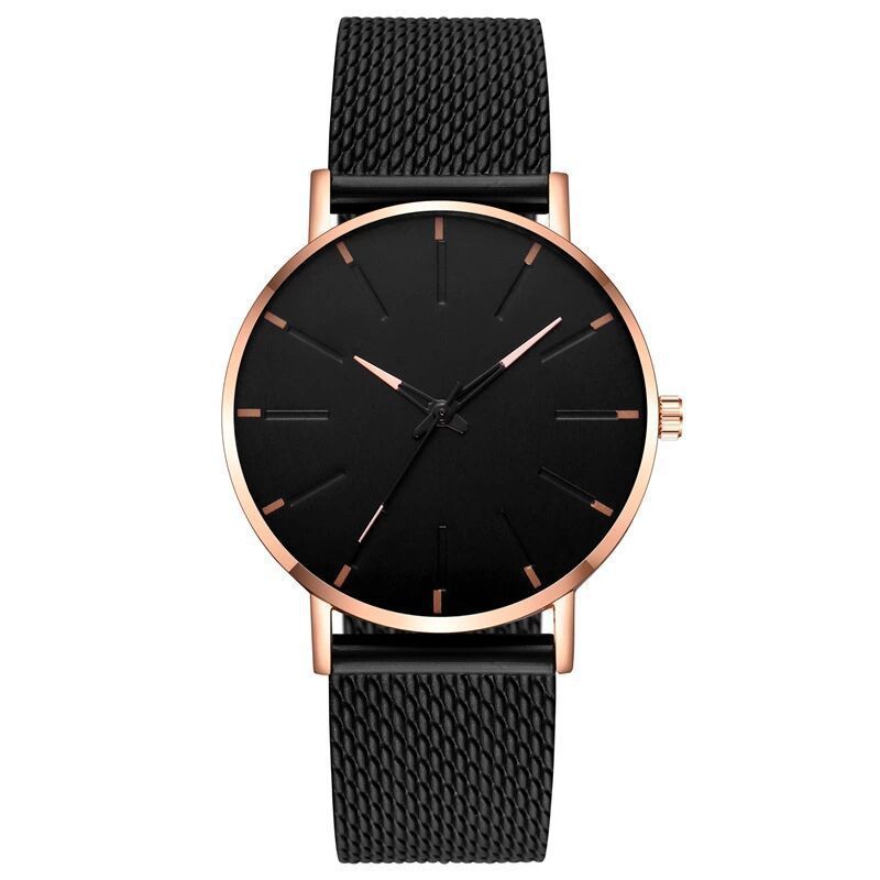 men's and Women's Business color scale fashion watches men's mesh belt thin quartz watches_voghion.com