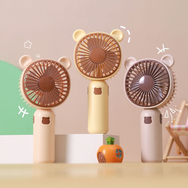 Bär Einfacher Mini Tragbarer Handventilator Wiederaufladbarer USB Kleines Kreatives Geschenk_voghion.com