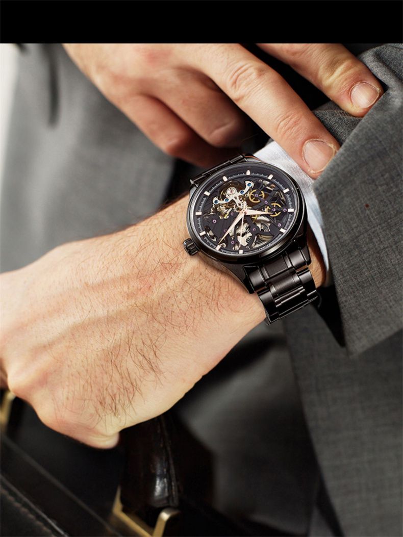 AILANG 2025 New Design Top Brand Luxury Fashion Automatic Man Watch Skeleton Mechanical Watches Mens Luminous Wristwatch Reloj_voghion.com