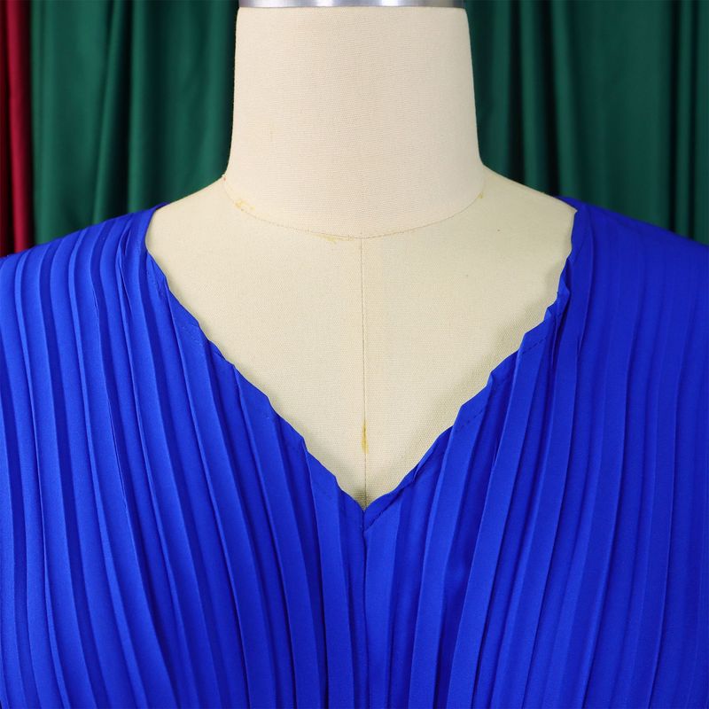 Abbigliamento donna nuova primavera pantaloni larghi a gamba larga con scollo a V pieghettato in due pezzi_voghion.com
