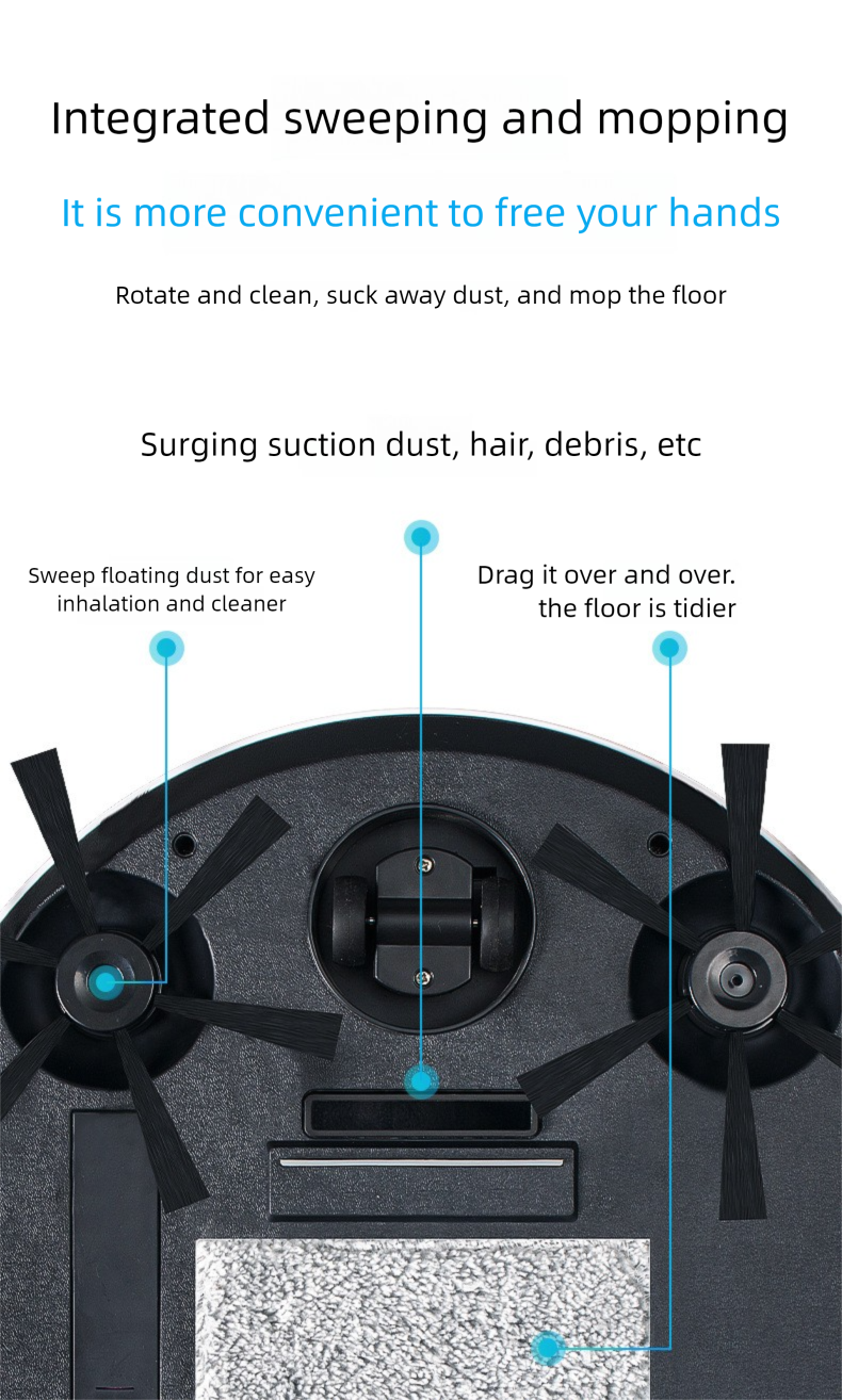 Robot For Home Use, Washing, Mopping, And Sweeping All-in-One, Ultra-Thin New Mini Rechargeable Smart Vacuum Cleaner_voghion.com