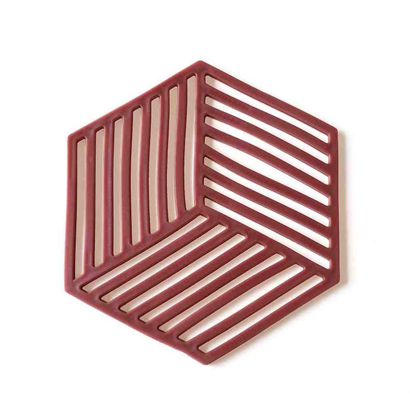 5Pc Silicone Coaster Cup Hexagon Mats Pad Heat-Insulated Bowl Placemat Home Decor Desktop Insulated Mat Simple_voghion.com