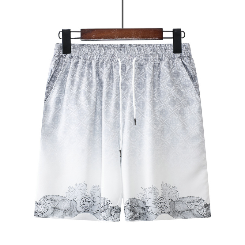 2024 Gaojie Blummenset Gradient Hemd Casual Cardigan Shorts Matching Männer_voghion.com