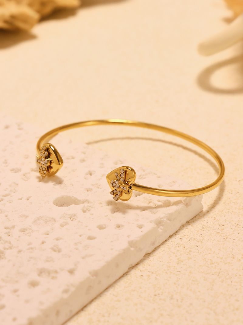 Women's Jewelry Full Diamond Love Rose 5A Zircon Thin Circle Bracelet Open Niche Design Ladies Light Luxury Fashion Jewelry_voghion.com