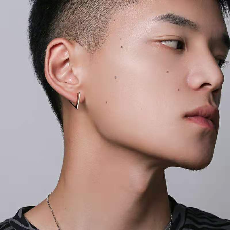 1 Fashion Gothic Triangle Earrings Unisex Punk Rock copper Men Women Ear Stud Earrings Pierced Push-Back Ear Plug Buckle jewelry_voghion.com