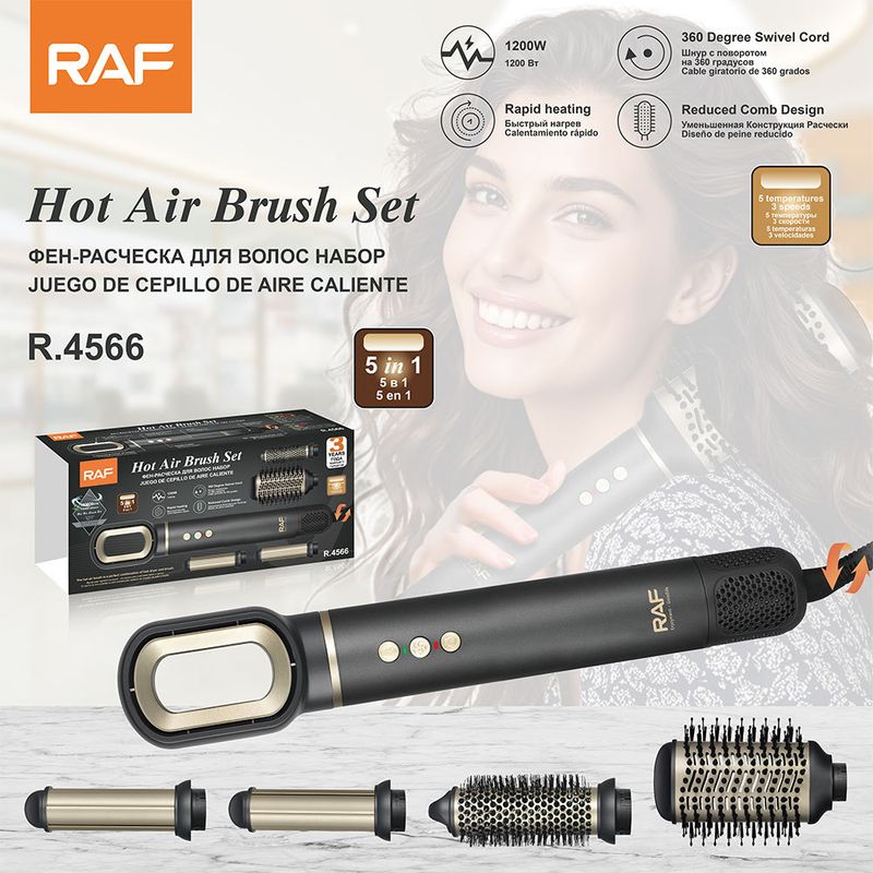 Piastra e arricciacapelli multifunzione 5 in 1 RAF EU Standard Styling ad alta velocità Temperatura costante Ioni negativi_voghion.com