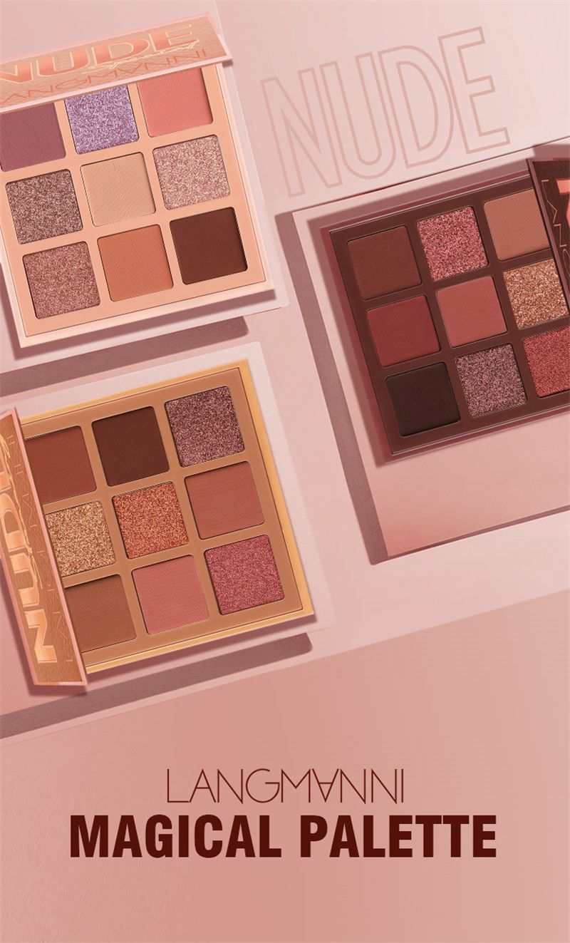 Paleta 9 kolorów Nude Eyeshadow Powder Makeup Palette Matte Shimmer Eye Pigmented Powder Make Up New Warm Earth Color Eyeshadow_voghion.com