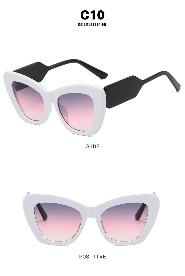 Women's Glasses Cat's Eye Color Matching Plain Glasses New Ins Internet Celebrity Same Glasses Frame Anti Blue Light Glasses Frame_voghion.com