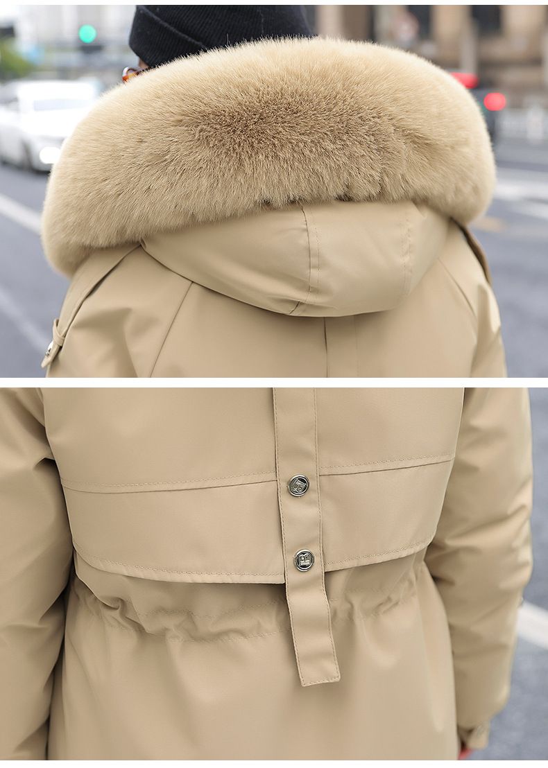 Dicker, fleecegefütterter Wintermantel für Damen mit Kapuze und Kunstpelzbesatz – kurze, taillenbetonte Pufferjacke für Freizeit und Pendeln_voghion.com