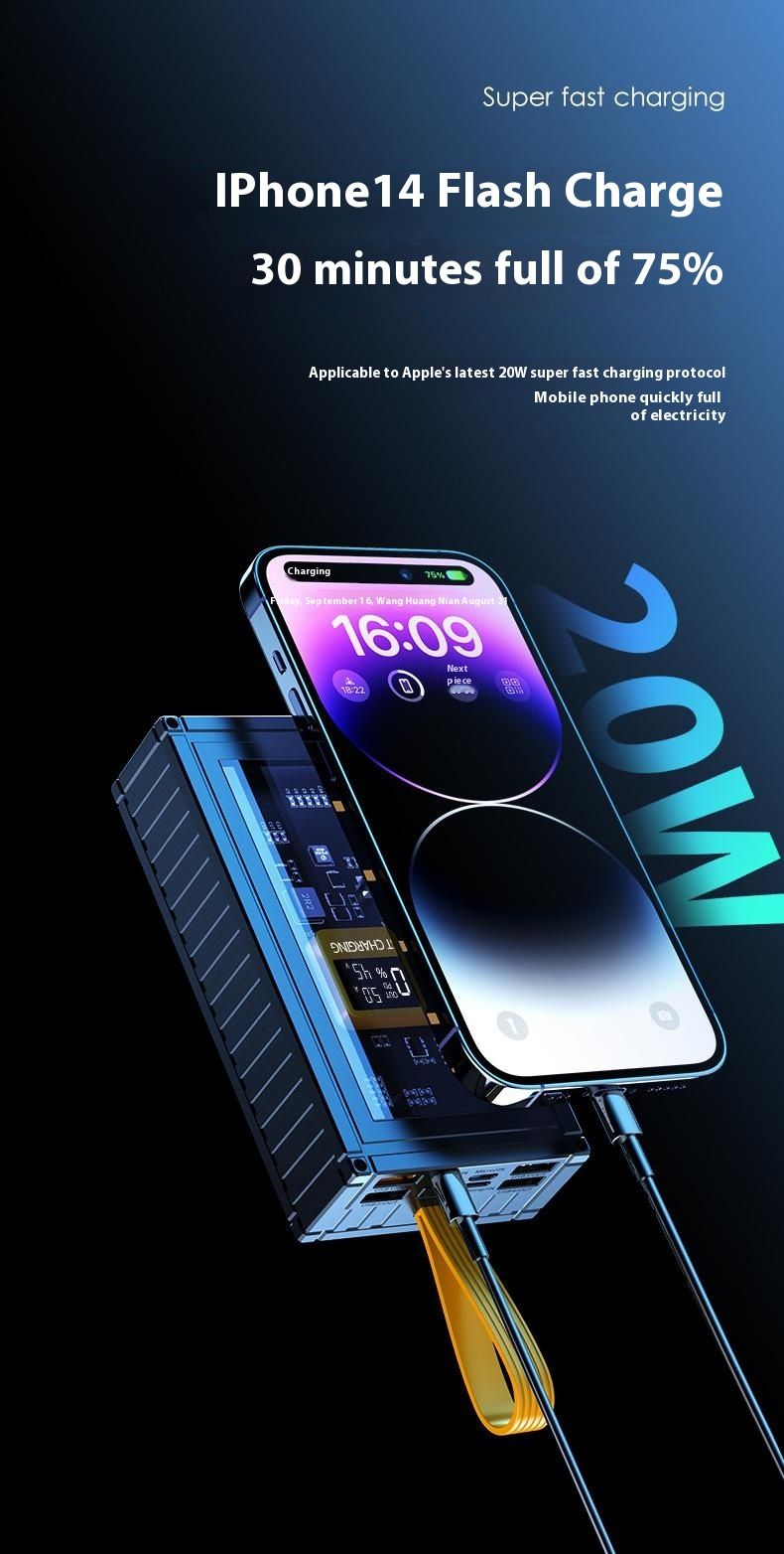 50000 mAh mit 20 W PD 120 W Schnelllade-Powerbank, externer Akku, geeignet für verschiedene Modelle_voghion.com