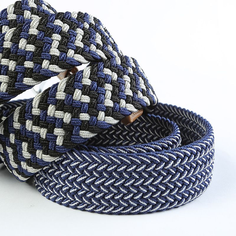 Men's And Women's Pin Buckle Mixed Color Style Casual Woven Belt For Women_voghion.com