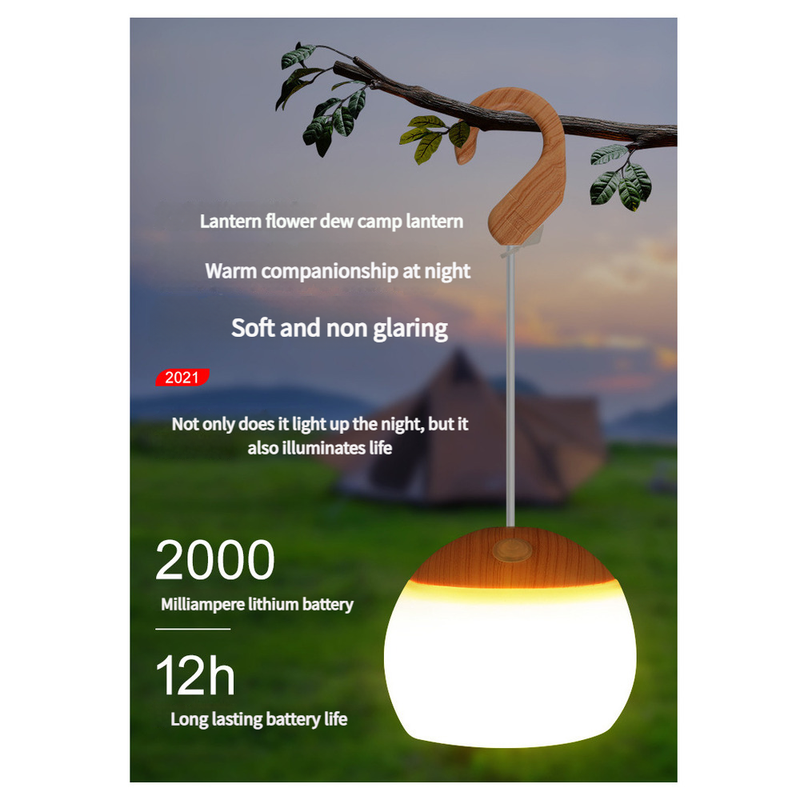 Outdoor LED Lantern Handheld Atmosphere USB Multi-Function Rechargeable Tent Silicone Camping Hanging Light_voghion.com