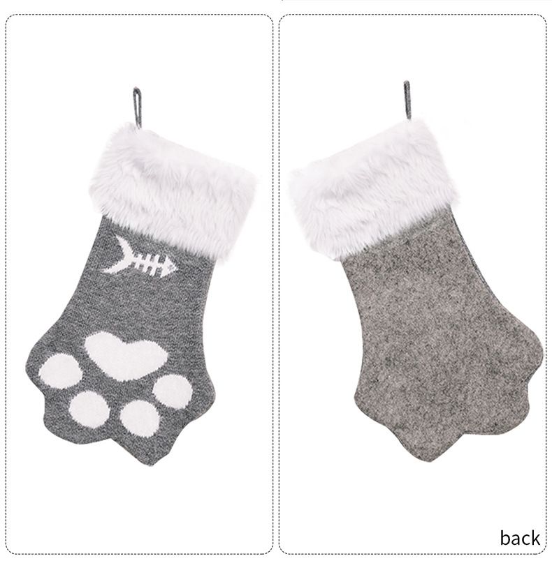 Crăciun nou decorațiuni de Crăciun plush gheara de pisică șosete de Crăciun șosete cadou pentru copii decor de atmosferă de sărbătoare de Crăciun_voghion.com