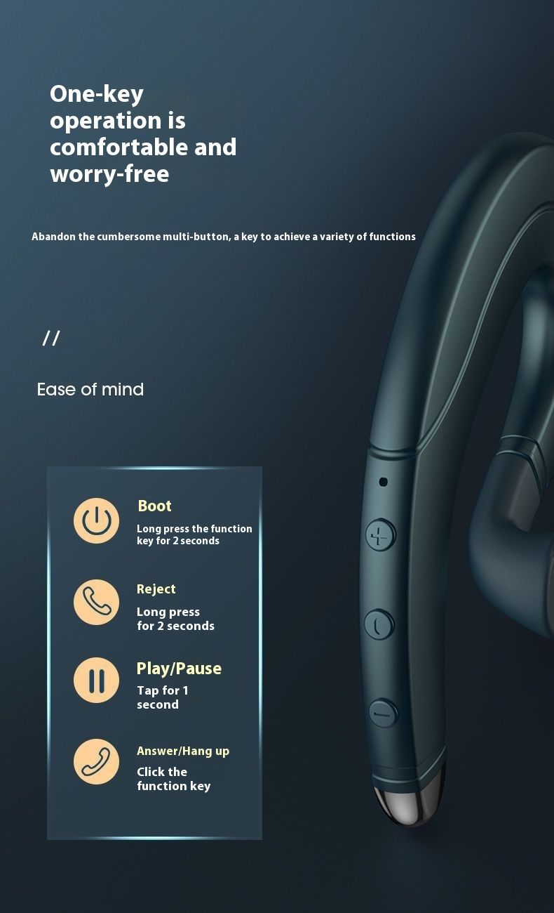 Bone Conduction Bluetooth Earphones Non-In-Ear Compatible With Ultra High Sound Quality_voghion.com