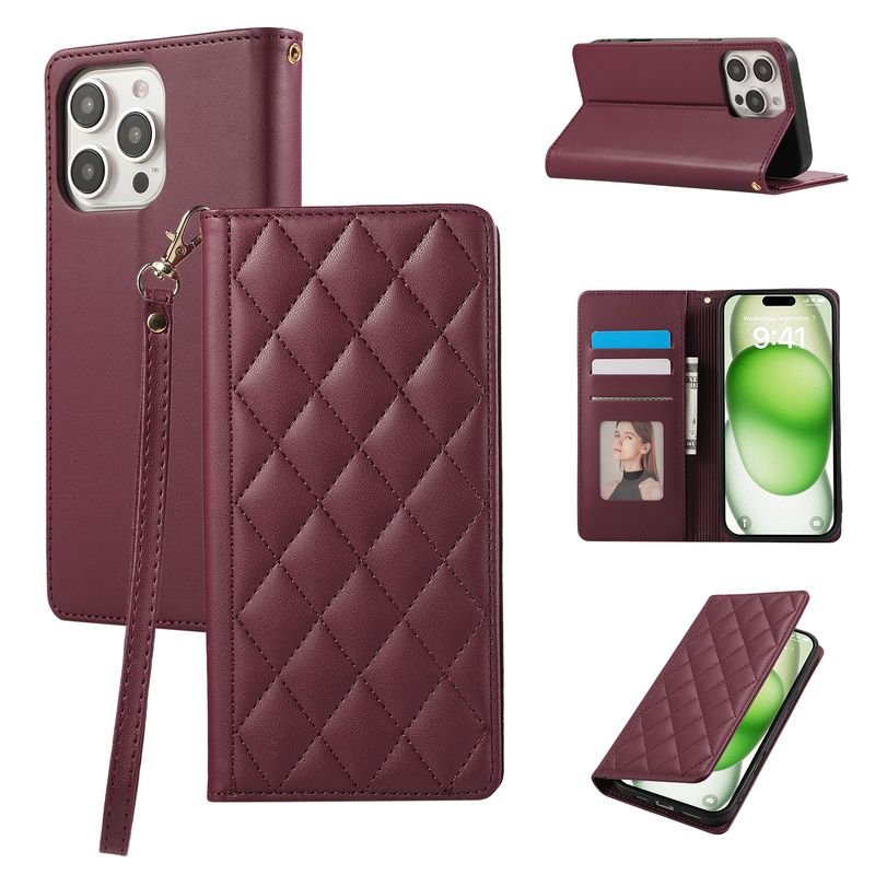 Vahvat Magneettikortit Solt Lompakko Nahkakotelo iPhone 16 Pro Max 15 Plus 14 13 12 11 Flip Book Flip Flip Fragrant Wind Bag Cover_voghion.com