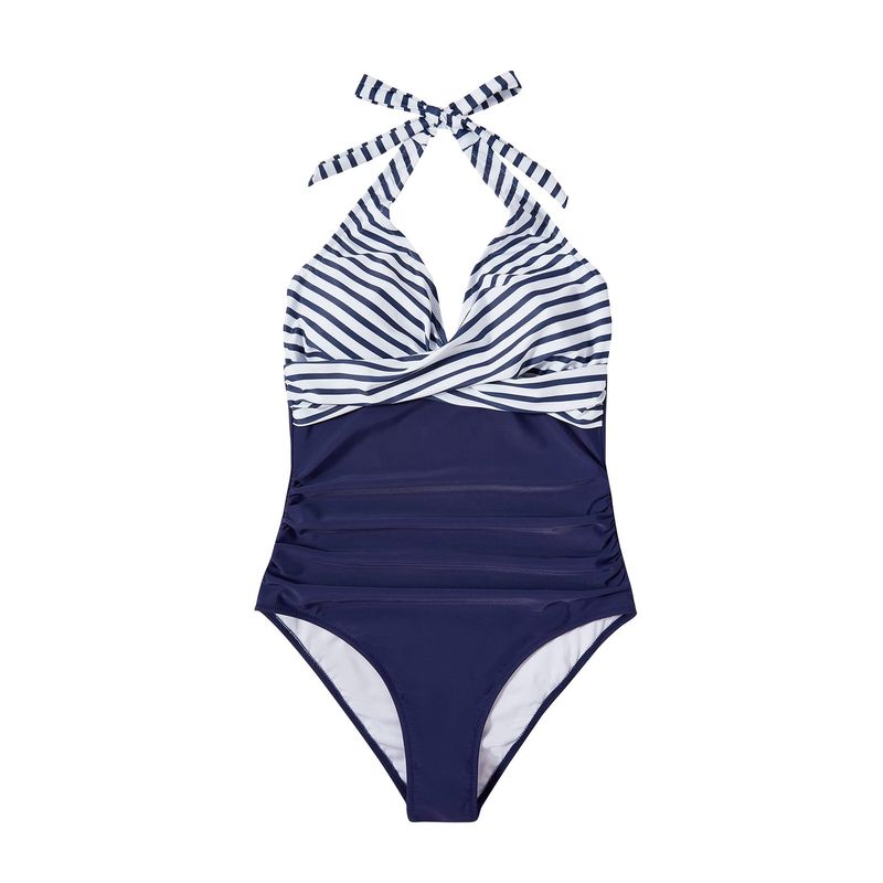 Maillot de bain une pièce pour femme avec sac croisé et lacets multicolores dos nu_voghion.com
