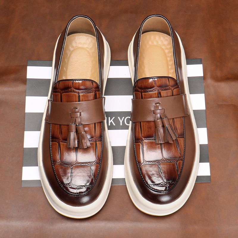 9615 Loafer aus Leder für Herren, Sommerjugend, britischer Stil, faule Leute, Loafer, lässige Bohnenschuhe_voghion.com