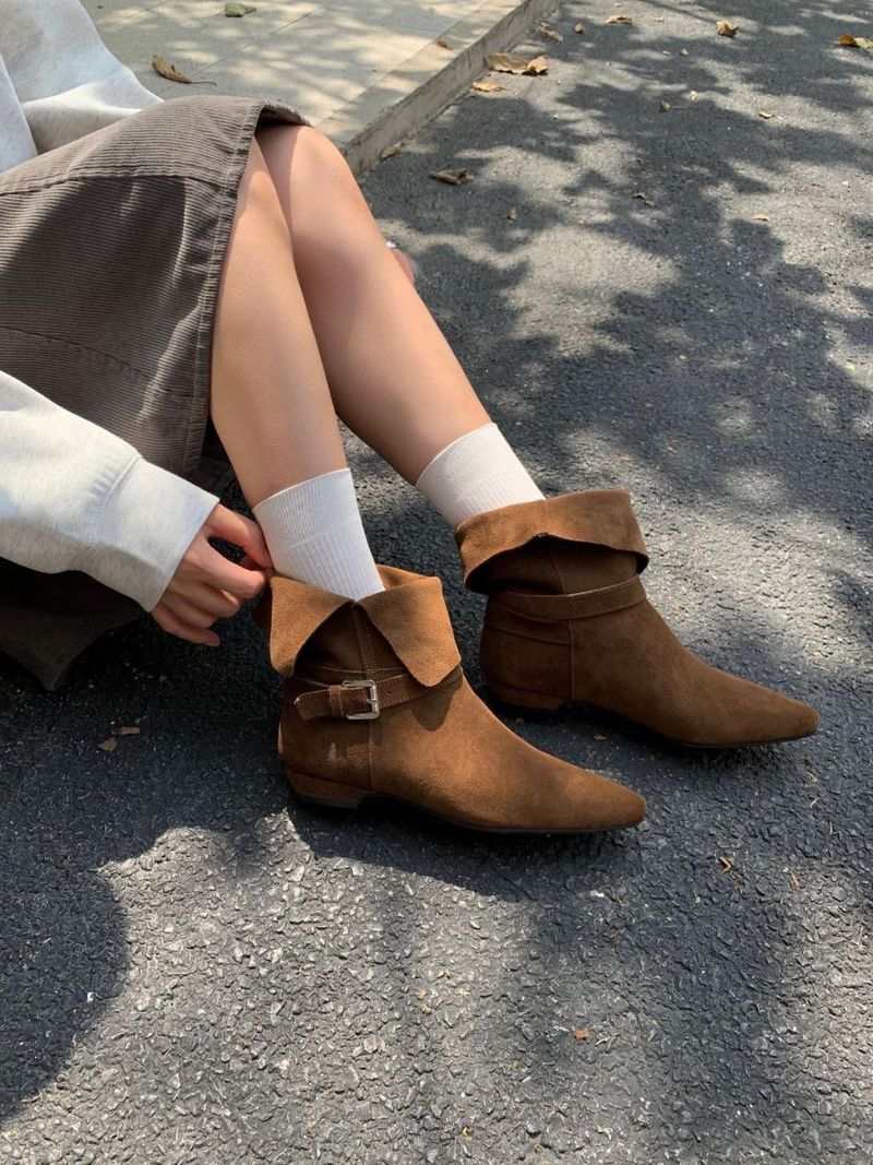 Stivali da equitazione da cowboy western con tacco basso, stile western, stile retrò francese, reversibili, da donna, autunno inverno 2025_voghion.com