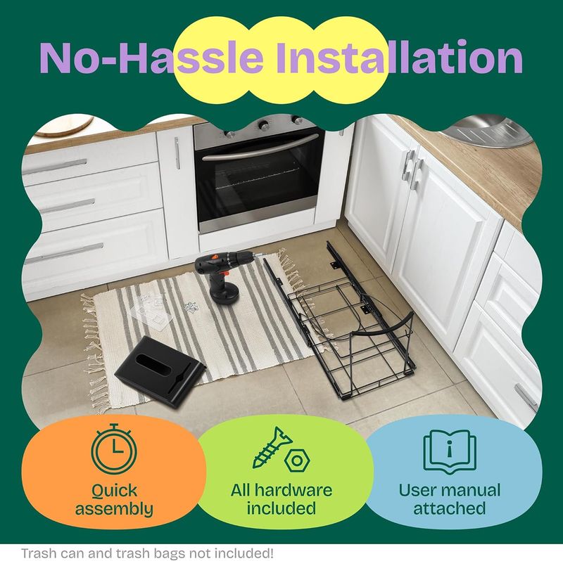 Tools Pull Out Trash Can Under Cabinet Shelf - Under Sink Trash Can Pull Out Slider For 30–40 Quart Cans Up To 125 Lb - Cabinet_voghion.com