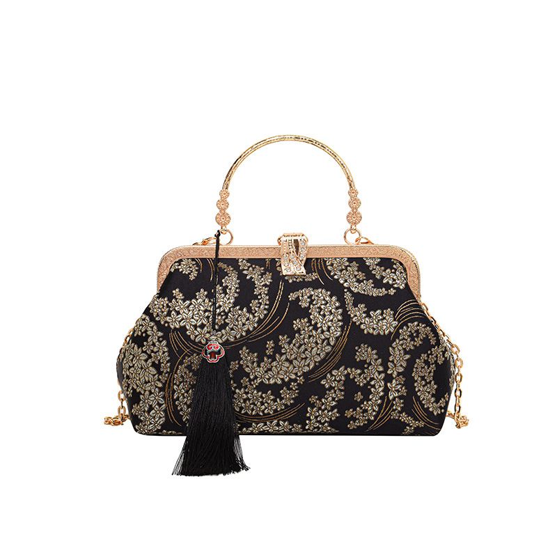 Borsa a mano con nappa a catena in stile cinese, 2025, nuova borsa da sera da donna con tracolla estetica ricamata_voghion.com