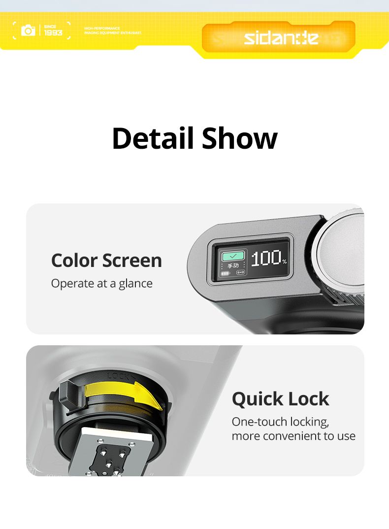SIDANDE S01 Draagbare G16 Hoge Helderheid 10W Snel Opladen 2000mAh Lange Batterijduur Universele Camera Flitser_voghion.com