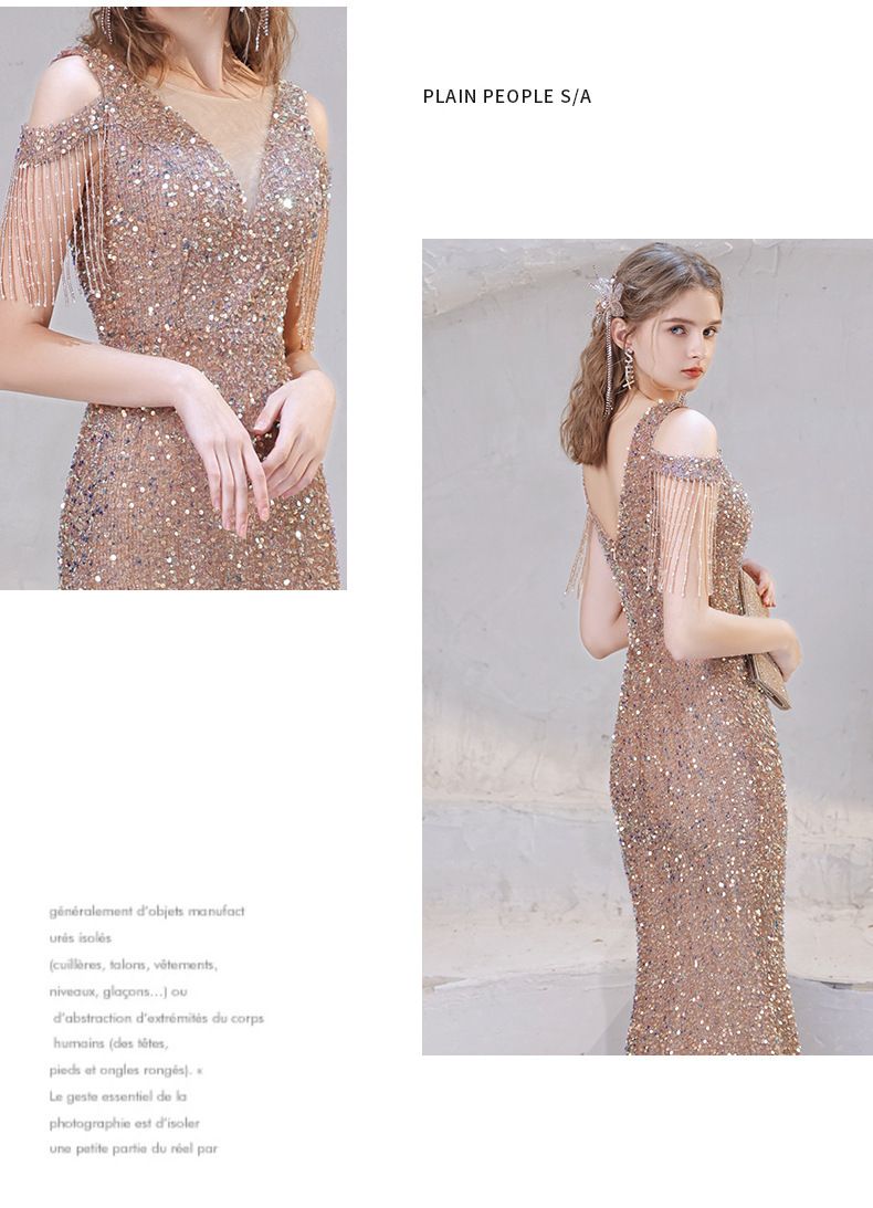 Kadın Giyim Yeni Sonbahar Ziyafet Mizaç Seksi Balık Kuyruğu Sosyetik Ev Sahibi Akşam Elbisesi_voghion.com