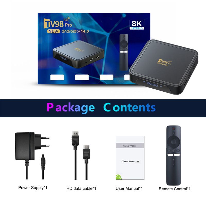 TV98 PRO Set-Top Box Allwinner H313 Android 14 8K Dual-Band WIFI Network Player TV BOX_voghion.com