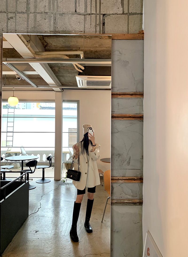 Cappotto lungo in pelle con colletto in pelle PU, personalità della moda da donna_voghion.com