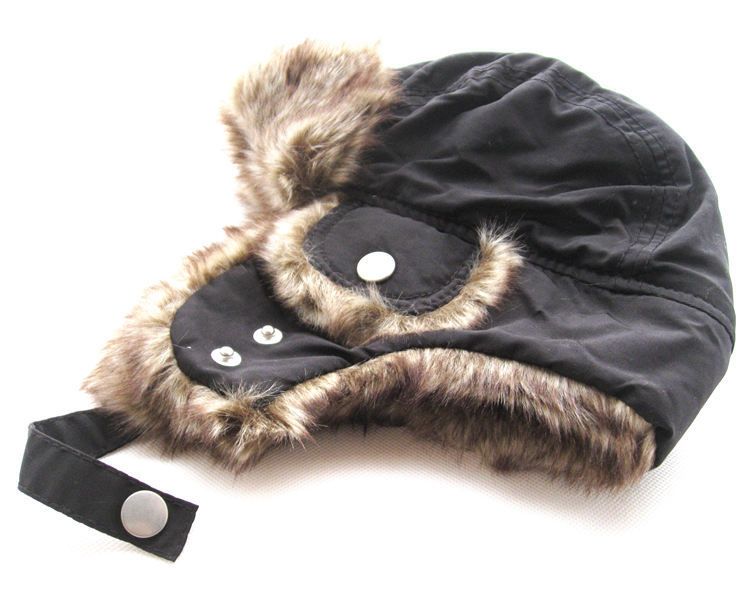 Trapper Şapkalar Moda rahat çocuk kış şapkası Lei Feng şapka Moda sıcak su geçirmez rüzgar geçirmez siyah kayak kış şapkası_voghion.com