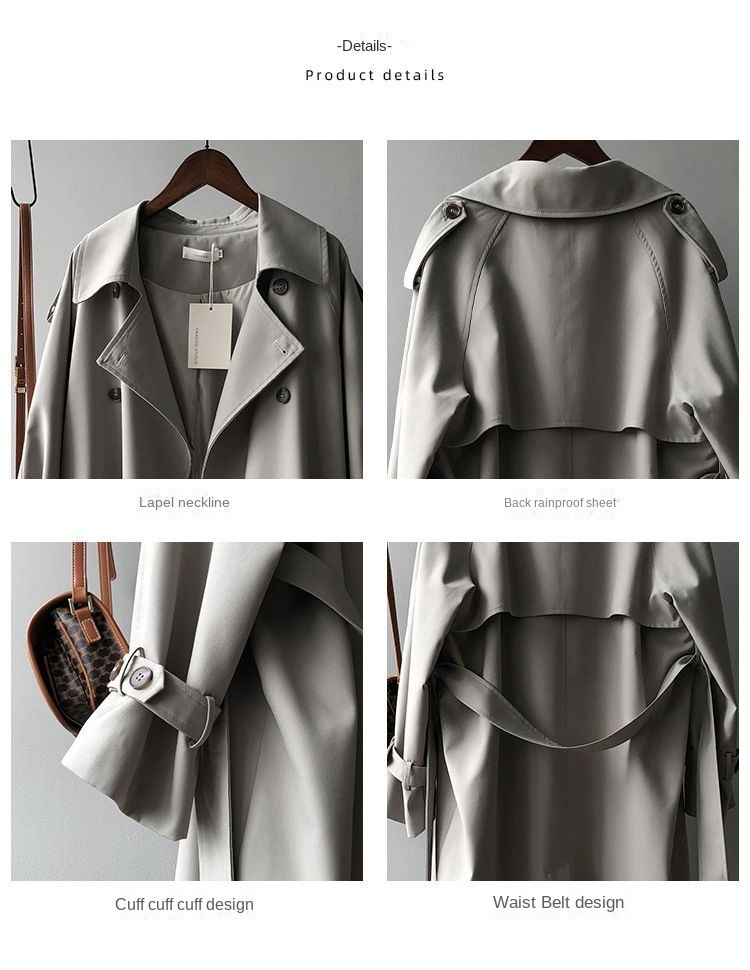 Trench Coat for Women 2023 New In Outerwears Elegant Women's Overcoat Casual Solid Double Breasted Jackets Turn-down_voghion.com