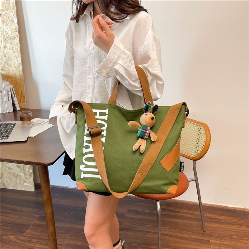 Borsa a tracolla grande, da donna, in tela, con tracolla singola, personalizzabile, casual, da pendolare e da mamma_voghion.com