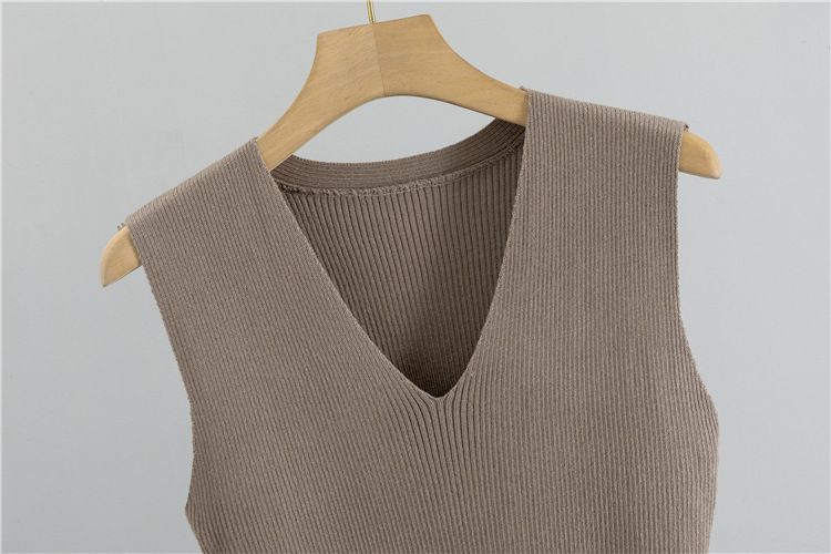 Damenbekleidung Mode Temperament Anzug Strickjacke Jacke Ärmellose Weste Kleid Zweiteiliger Anzug Weiblicher Frühling_voghion.com