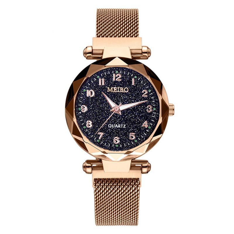 Montre à quartz pour femme, lumineuse, numérique, ciel étoilé, aimant, décontractée, cadeau d'anniversaire, de Saint-Valentin_voghion.com