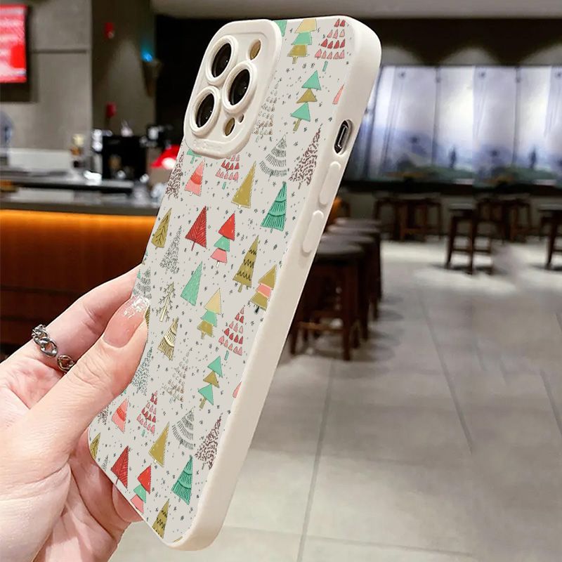 Festive Christmas Tree Graphic Phone Case For 16 15 14 13 12 11 Pro X XR XS SE2 8 7 Plus Pro Max Mini Silicone Back Cover_voghion.com