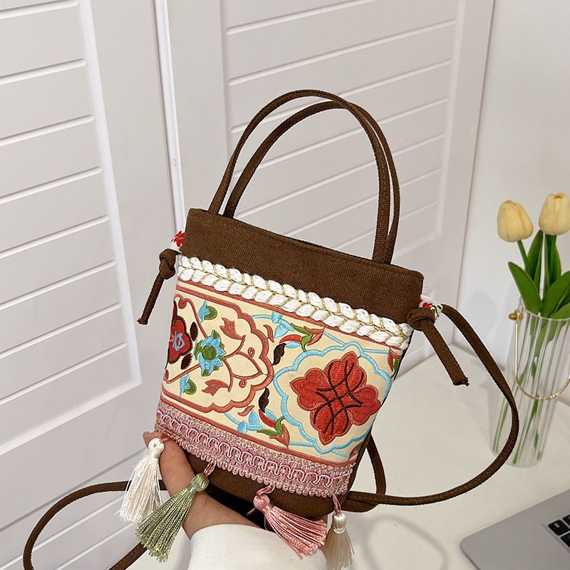 Borsa a tracolla alla moda in tela semplice e alla moda da donna, stile etnico, 2025_voghion.com