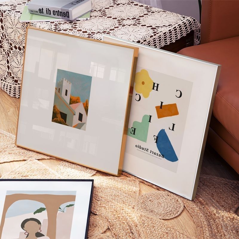 【 4173 Lidová kolekce 】 Rám z hliníkové slitiny, jednoduchý úzký okraj, reklamní plakát, puzzle, závěsná stěna_voghion.com