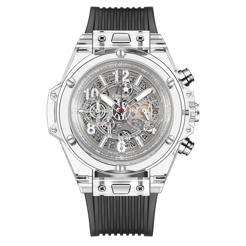 Orologio al quarzo per studenti, impermeabile, multifunzionale, trasparente e alla moda, con cinturino in silicone, marchio Kingston_voghion.com