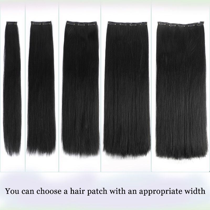 Parrucca in fibra chimica con barba di mais e capelli lunghi e lisci, pezzo unico, extension per capelli senza legare, pezzo di capelli lunghi e lisci_voghion.com