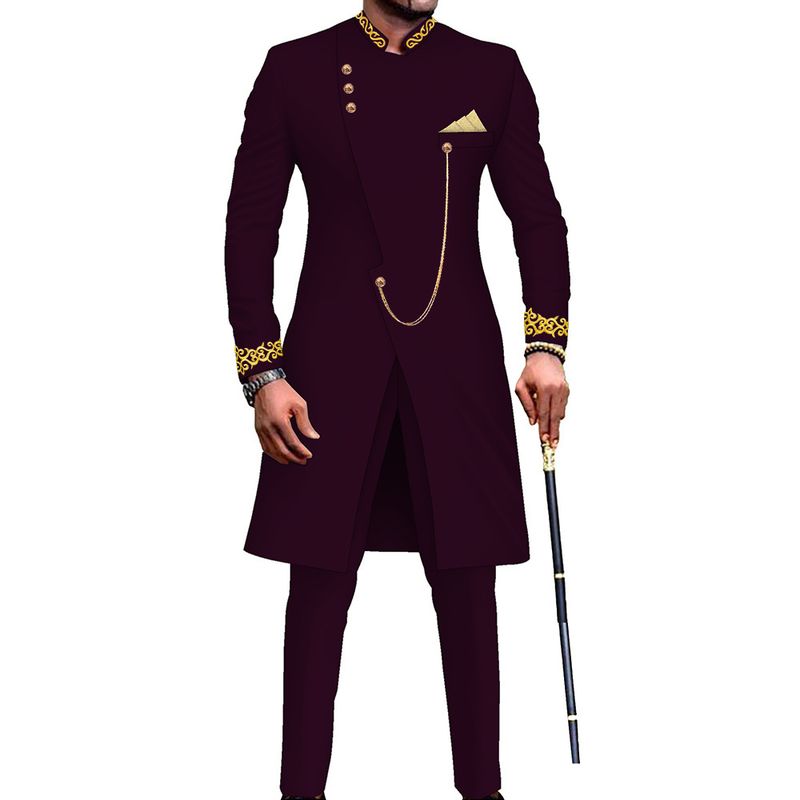 New Long Two-Piece Men's Set Banquet Formal Suit_voghion.com